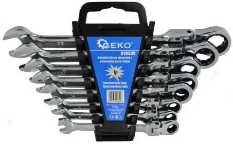Omezená Nabídka Klíče ráčnové očkoploché s kloubem 8ks 8-22mm GEKO G10338