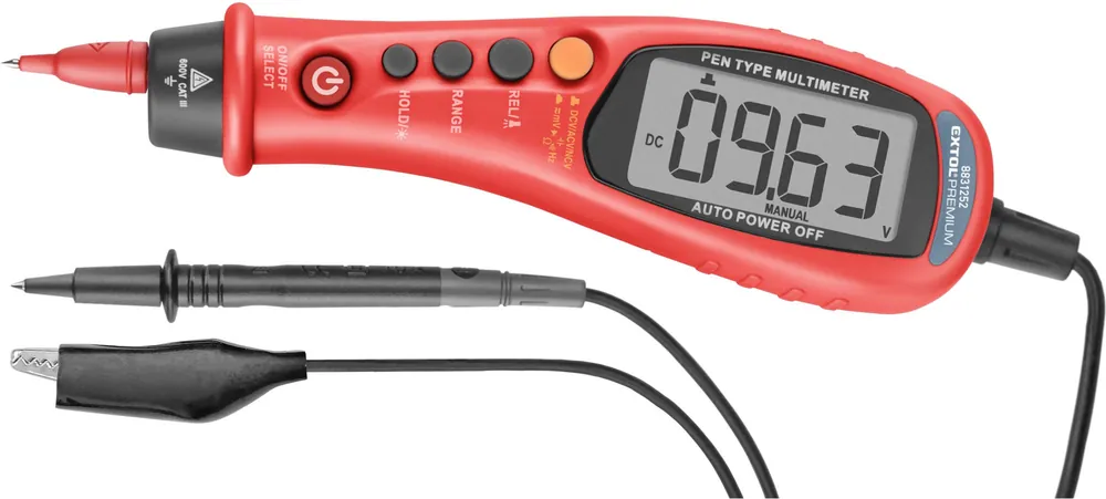 Multimetr digitální, automatická volba rozsahů, tužka, True RMS EXTOL PREMIUM Hit Sezóny