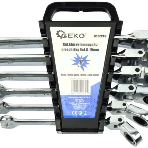 Aktuální Očkoploché kloubové klíče s ráčnou, 8 - 19 mm, sada 6 kusů GEKO G10339
