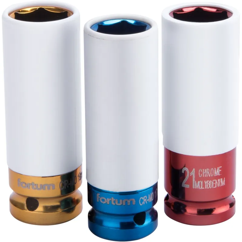Tovární Cena Hlavice nástrčné rázové 1/2", sada 3ks, 17-19-21mm, L 86mm FORTUM
