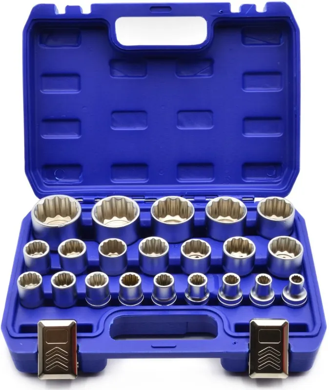 Must-Have Nástrčné hlavice 8-36mm, sada 21ks, CrV, 12-hran v kufru GEKO G13547