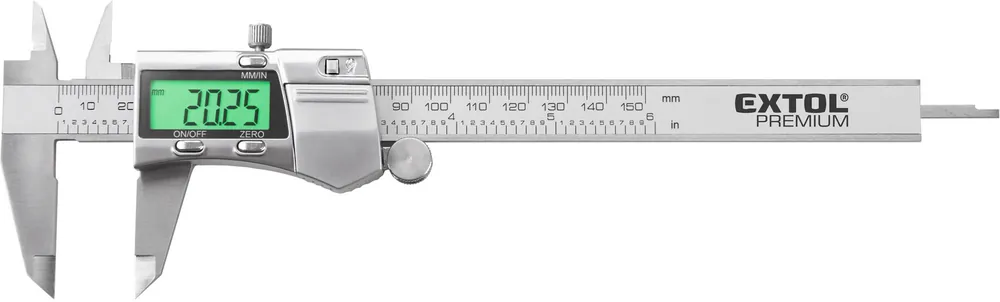 Značkový Měřítko posuvné digitální nerez, 0-150mm, podsvícení displeje EXTOL PREMIUM