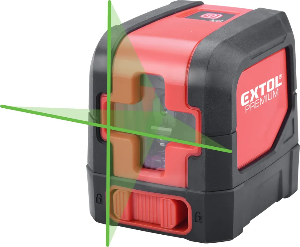 Laser zelený liniový, křížový samonivelační 1H x 1V EXTOL PREMIUM Horká Nabídka