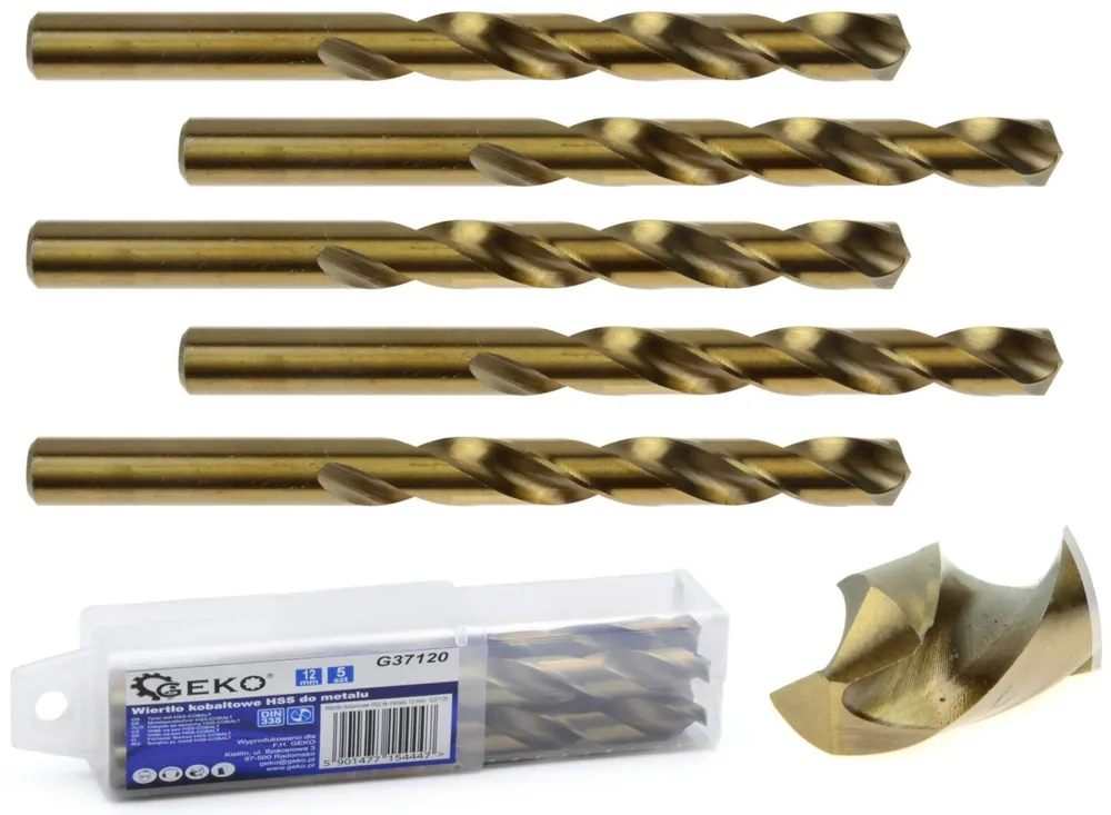 Nejlepší Cena Kobaltový vrták do kovu HSS-Co, DIN 338, 12mm, 5ks GEKO G37120