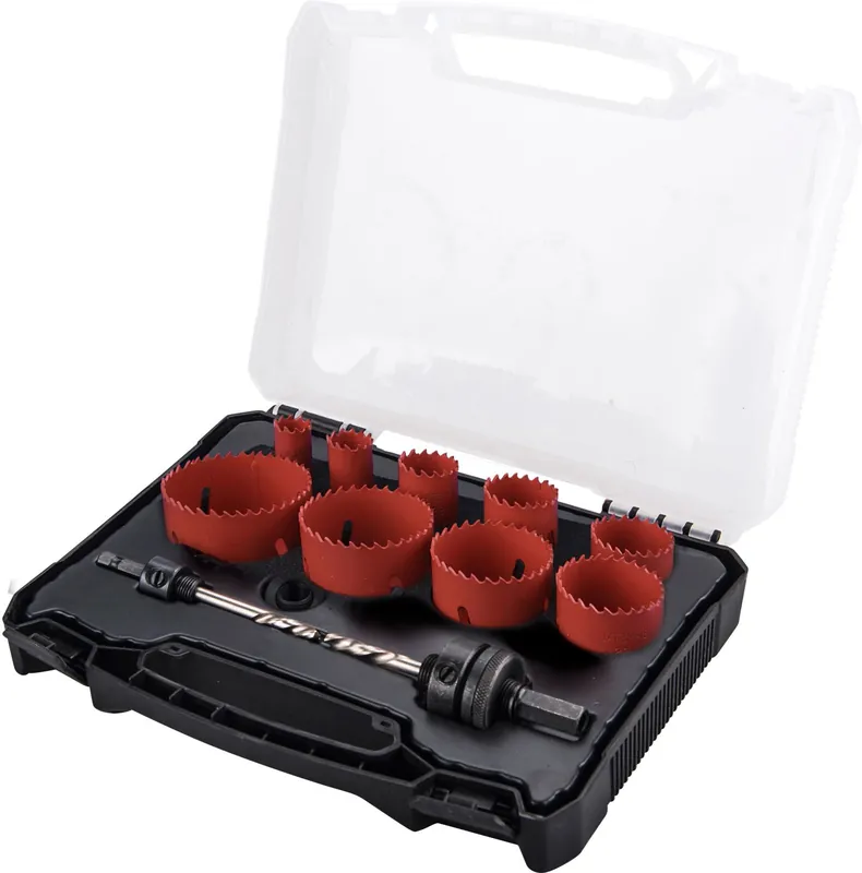 Vrtáky korunkové, univerzální, 9 průměrů ⌀19-64mm, HSS/Bi-metal EXTOL PREMIUM Originální