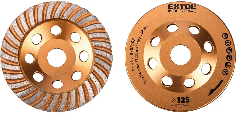 Kotouč diamantový brusný lamelový, ⌀125x22,2mm EXTOL INDUSTRIAL Omezená Nabídka