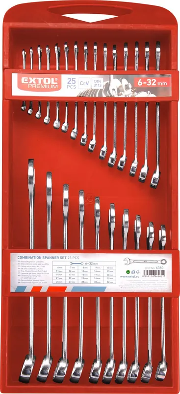 Klíče očkoploché, sada 25ks, 6-32mm, CrV EXTOL PREMIUM Odeslání Ihned