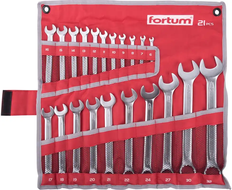 Klíče očkoploché, sada 21ks, 6-32mm FORTUM Akce