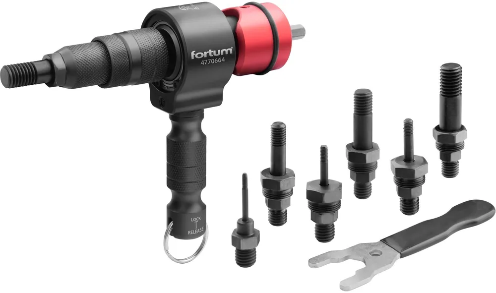 Výhodná Nabídka Nástavec nýtovací na vrtačku T, pro nýtovací matice M3-M12, CrMoV FORTUM