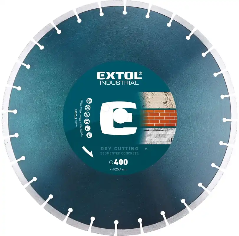Nejlepší Cena Kotouč diamantový řezný segmentový na BETON, suché řezání, ⌀400x25,4x3,5mm EXTOL INDUSTRIAL
