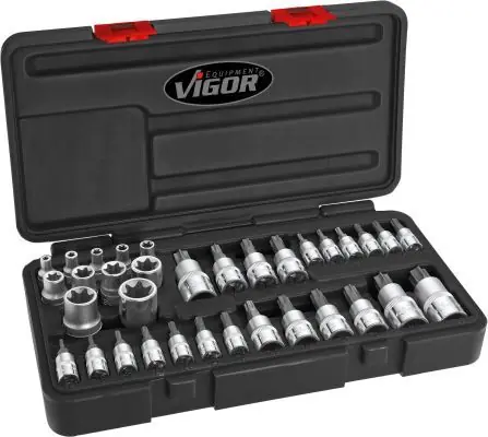 Sada bitů nástrčných 1/2", 1/4", 3/8" VIGOR Socket set V1781 Nová Kolekce