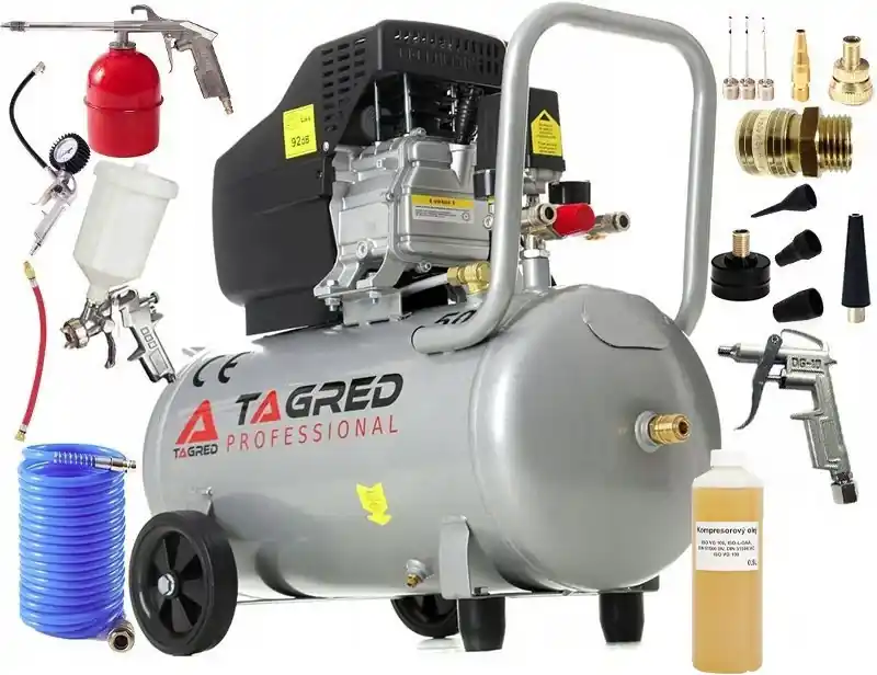 Poslední Šance AKČNÍ SET SETTA301NM, Olejový kompresor 50l, 230V s příslušenstvím 2800W