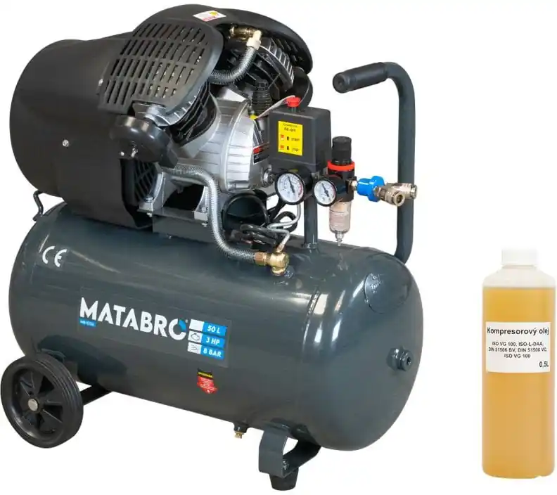 Sleva Matabro MB-K106, Olejový kompresor 50l, 230V s odlučovačem 3500W