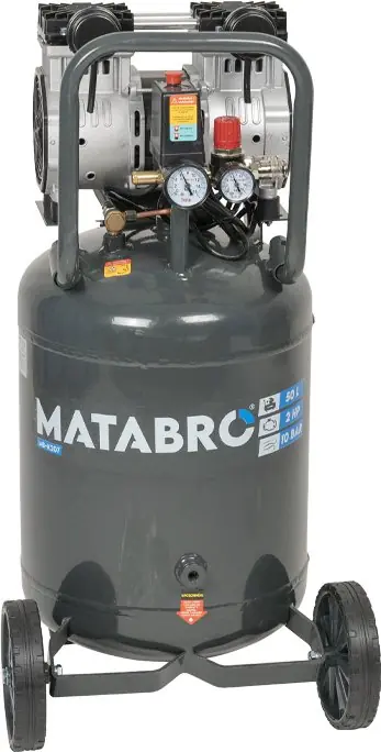 Přímo Od Výrobce Matabro MB-K207, Bezolejový vertikální kompresor 50l, 230V, 2 písty, 2000W 10 BAR