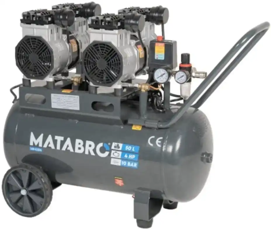 Finální Výprodej Matabro MB-K204, Bezolejový kompresor 50l, 230V, 4 písty 4000W
