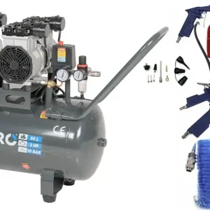 AKČNÍ SET SETMB-K203, Bezolejový kompresor 50l, 230V, 4 písty s příslušenstvím 2x1500W Matabro Aktuální