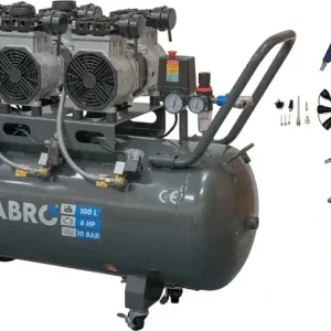 AKČNÍ SET SETMB-K206, Bezolejový kompresor 100l, 230V, 6 pístů s příslušenstvím 4500W Matabro Novinka