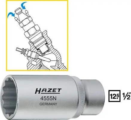 Nástavec 1/2" HAZET 27mm dvanáctihranný 4555N Nejprodávanější