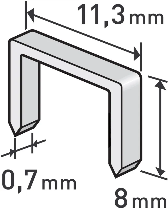 Spony, balení 1000ks, 8mm, 11,3x0,52x0,70mm EXTOL PREMIUM Autentický