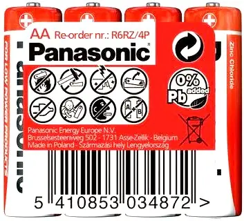 Zlevněný Panasonic Red Zinc baterie AA LR6/4 (shrink 4ks)