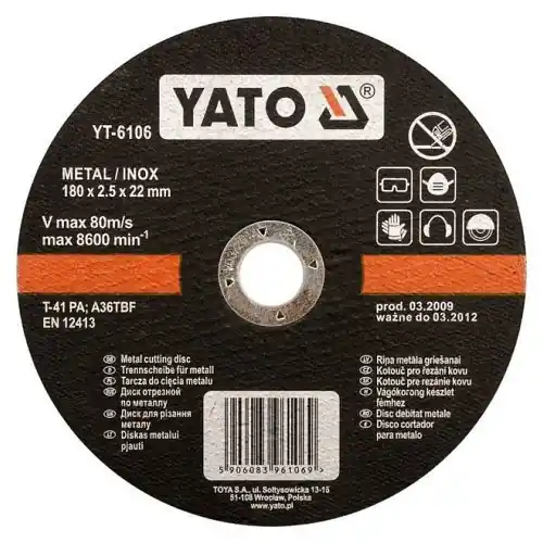 Yato Kotouč na kov 180 x 22 x 1,5 mm INOX Pouze Dnes