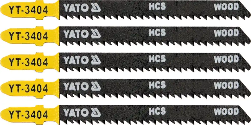 Zlevněný List pilový do přímočaré pily 100 mm na dřevo TPI10 5 ks Yato YT-3404
