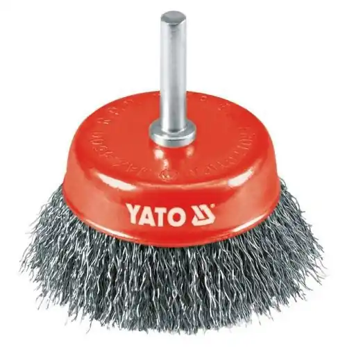 Bezpečná Platba Yato Kartáč drátěný čelní s nástavcem do vrtačky 75 mm INOX