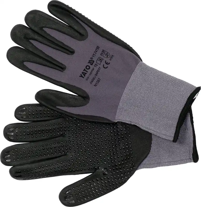 Yato pracovní rukavice nylon/nitril vel.10 černé - YT-74759 Cenový Hit