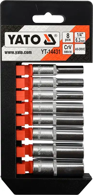 Yato Sada nástavců 1/4" šetihranné 8ks 5,5-13 mm Cenově Výhodný