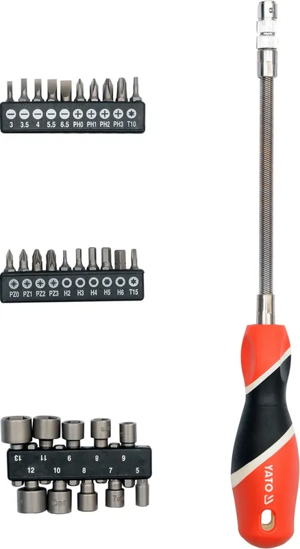 Kup Teď Šroubovák YATO ohebný s příslušenstvím 31 ks