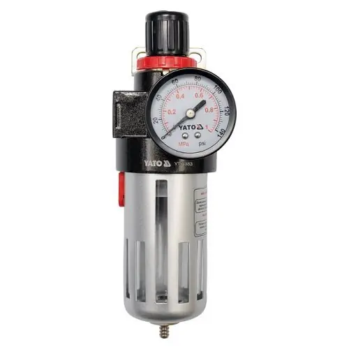 Yato Regulátor tlaku vzduchu 1/2", max. 0,93MPa, s filtrem (90ccm) Objednat Nyní