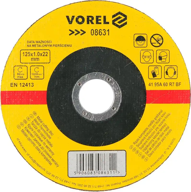 Dokud Zásoby Vydrží Vorel kotouč na kov 125 x 22 x 1,0 mm TO-08631