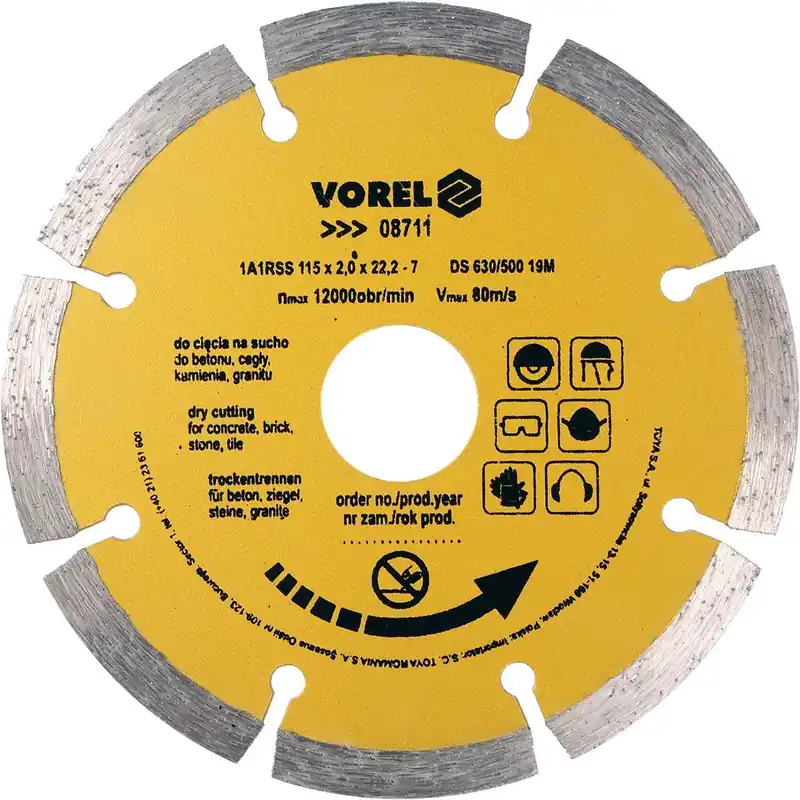 Vorel kotouč diamantový 115 x 22,2 x 2,0 mm segmentový TO-08711 Vrácení Zdarma