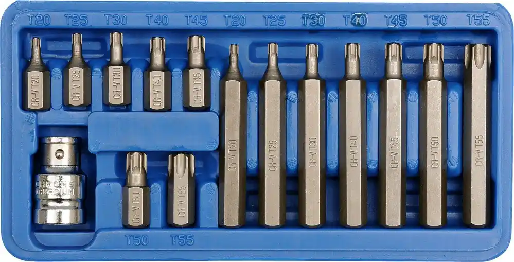 Vorel sada bitů 15 ks crv torx TO-66580 Omezená Nabídka