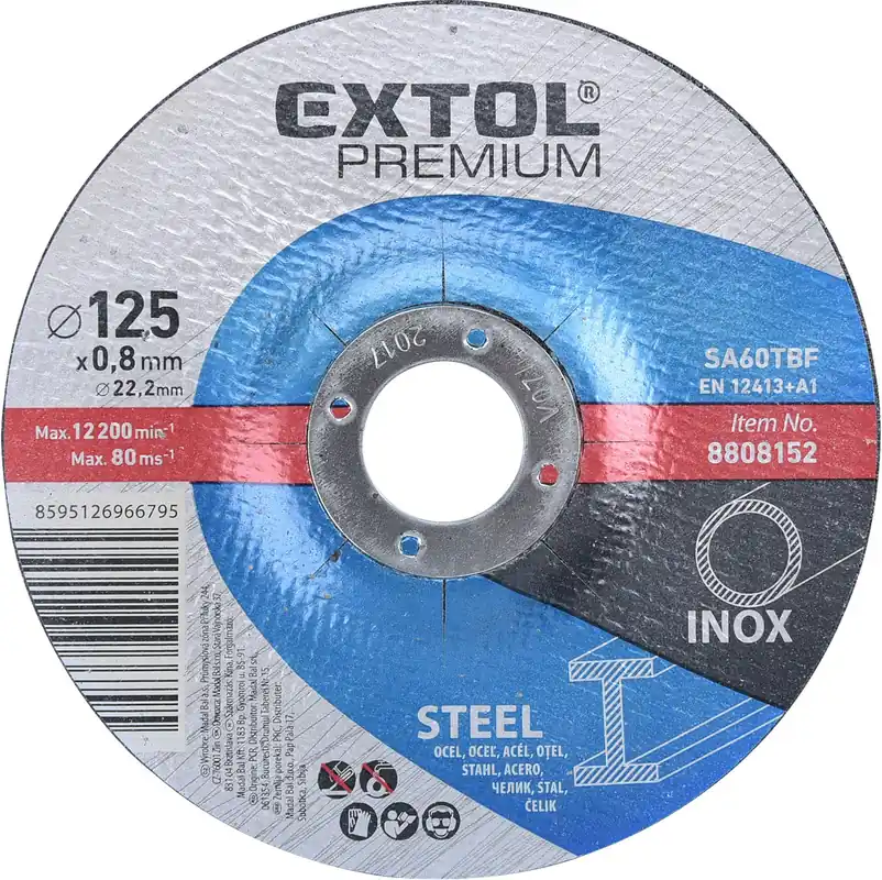 Poslední Šance Kotouč řezný na ocel/nerez, ⌀125x0,8x22,2mm EXTOL PREMIUM