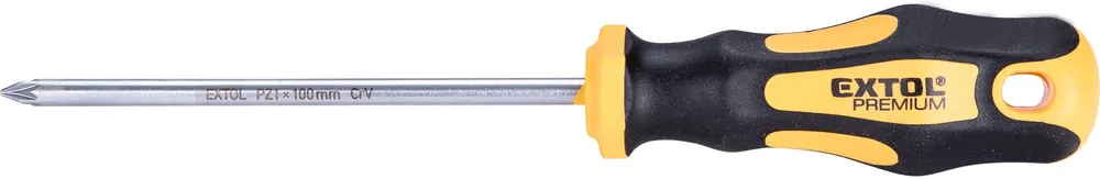 Šroubovák křížový pozidriv, PZ 1x100mm, žlutý, CrV EXTOL PREMIUM Nová Kolekce