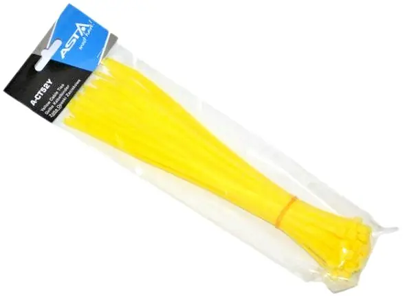 Výhodná Nabídka Stahovací pásky 5 x 250 mm, 50 kusů, žlutá barva - ASTA A-CT52Y