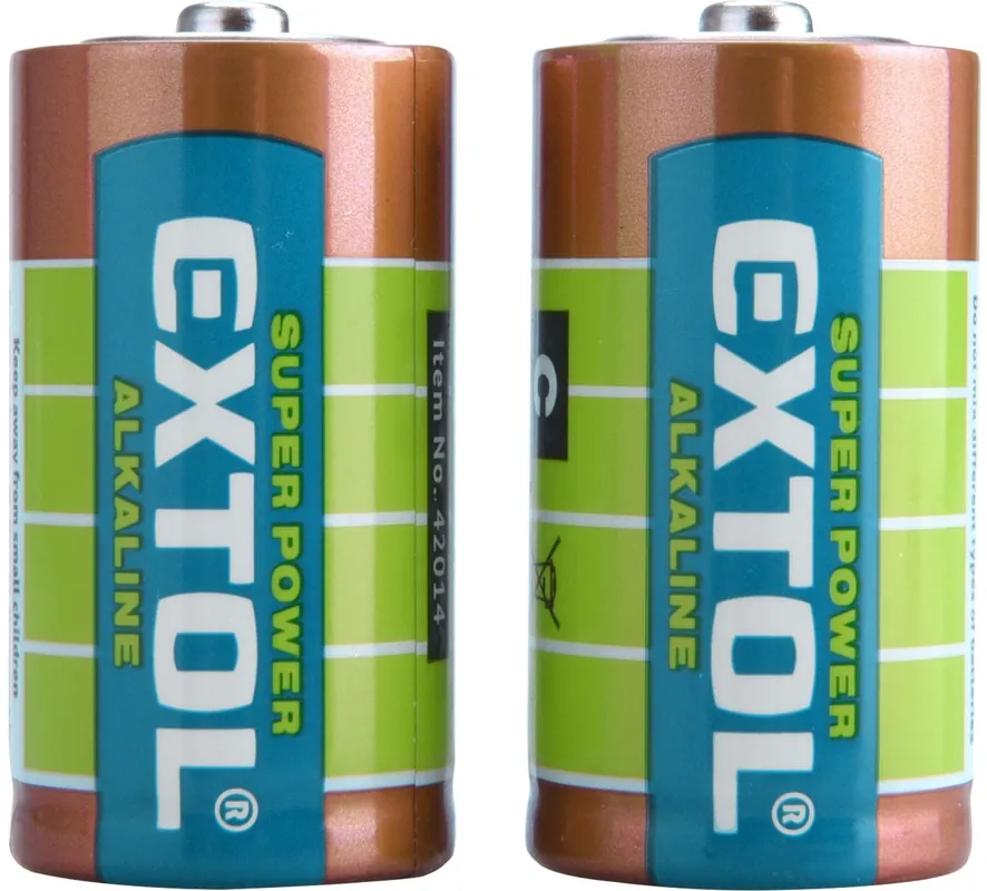 Tovární Cena Baterie alkalické, 2ks, 1,5V C (LR14) EXTOL ENERGY