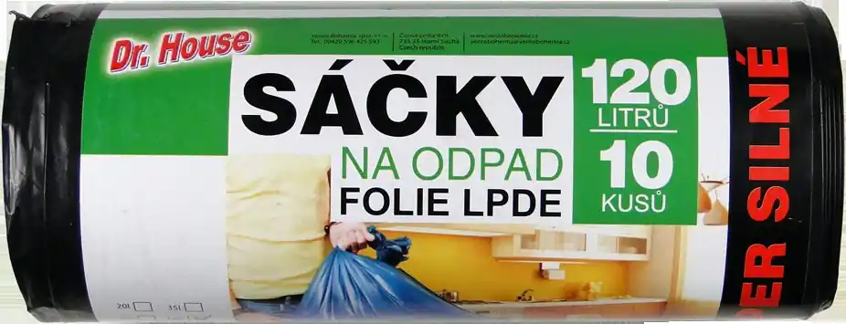 Dr. House sáčky do koše 120 L 10 ks super silné Nejprodávanější