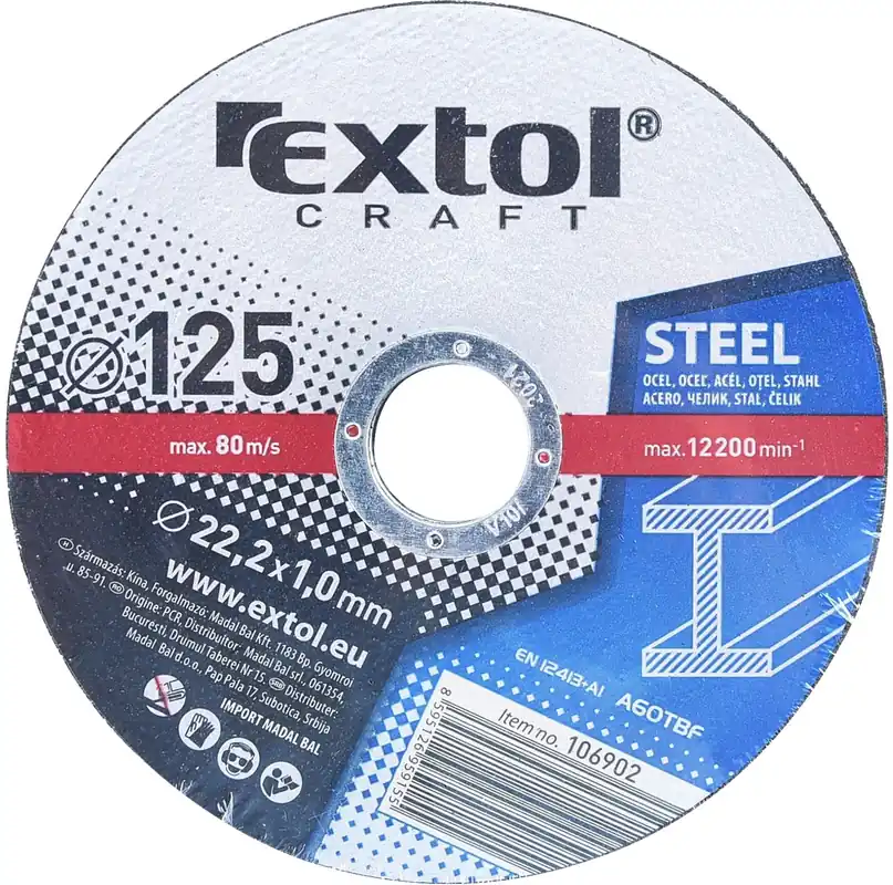 Nejlepší Volba EXTOL CRAFT kotouče řezné na kov, 5ks, 125x1,0x22,2mm, 106902