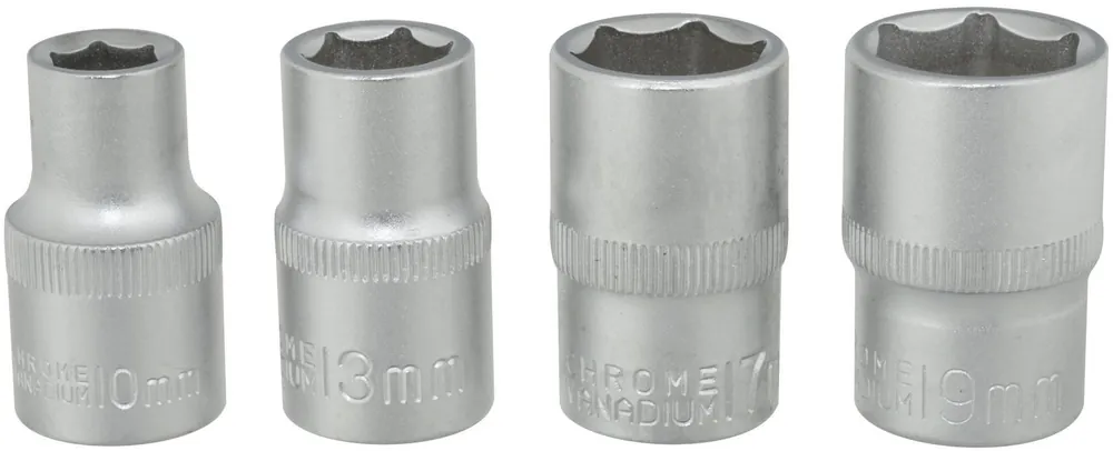 Nástrčné hlavice 10-19mm, 1/2", 4ks GEKO G10163 Cenová Bomba
