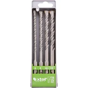 Akční Nabídka EXTOL CRAFT vrtáky SDS PLUS příklepové do betonu, sada 4ks, ∅6-12mm, SK, 23902