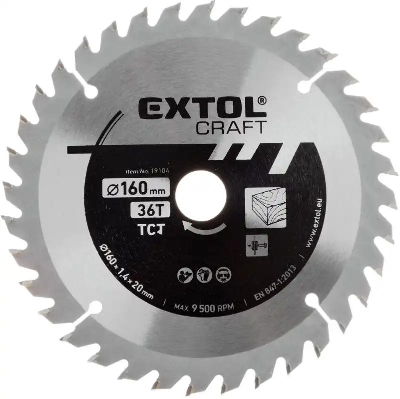 EXTOL CRAFT kotouč pilový s SK plátky, 160x1,4x20mm, 36T, 19104 Odeslání Ihned