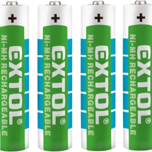 Baterie nabíjecí, 4ks, AAA (HR03), 1,2V, 1000mAh, NiMh EXTOL ENERGY Dokud Zásoby Vydrží