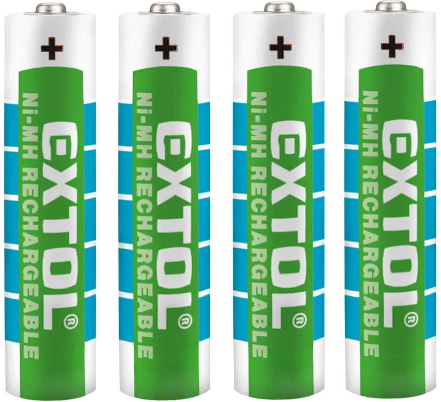 Baterie nabíjecí, 4ks, AAA (HR03), 1,2V, 1000mAh, NiMh EXTOL ENERGY Dokud Zásoby Vydrží