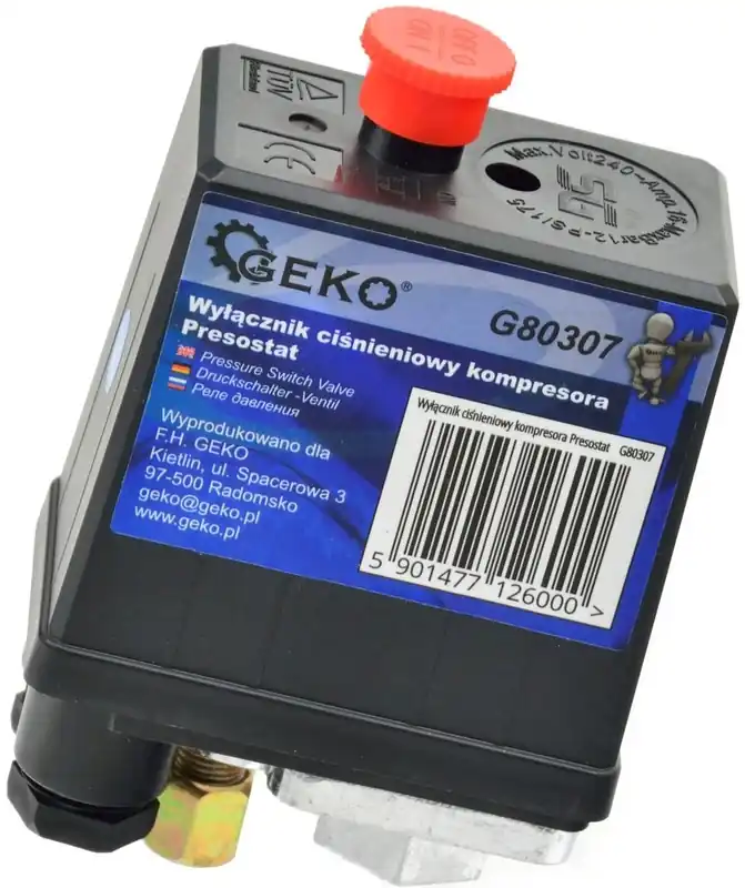 Top Prodej Tlakový spínač - presostat 240V, maximální tlak 12 bar GEKO G80307
