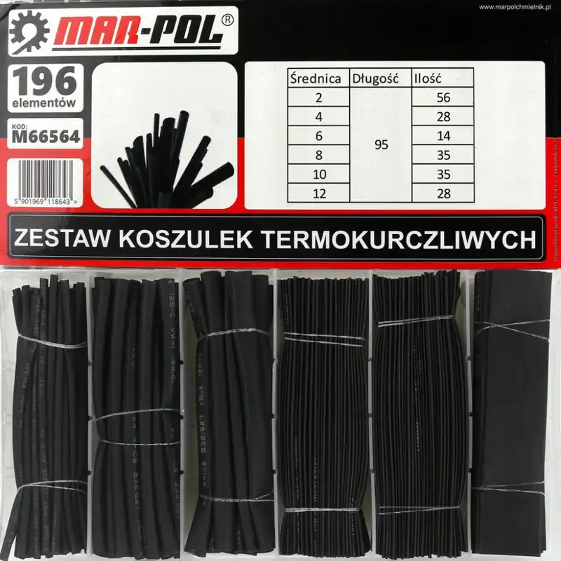 Levný Smršťovací bužírka, sada 196ks MAR-POL M66564
