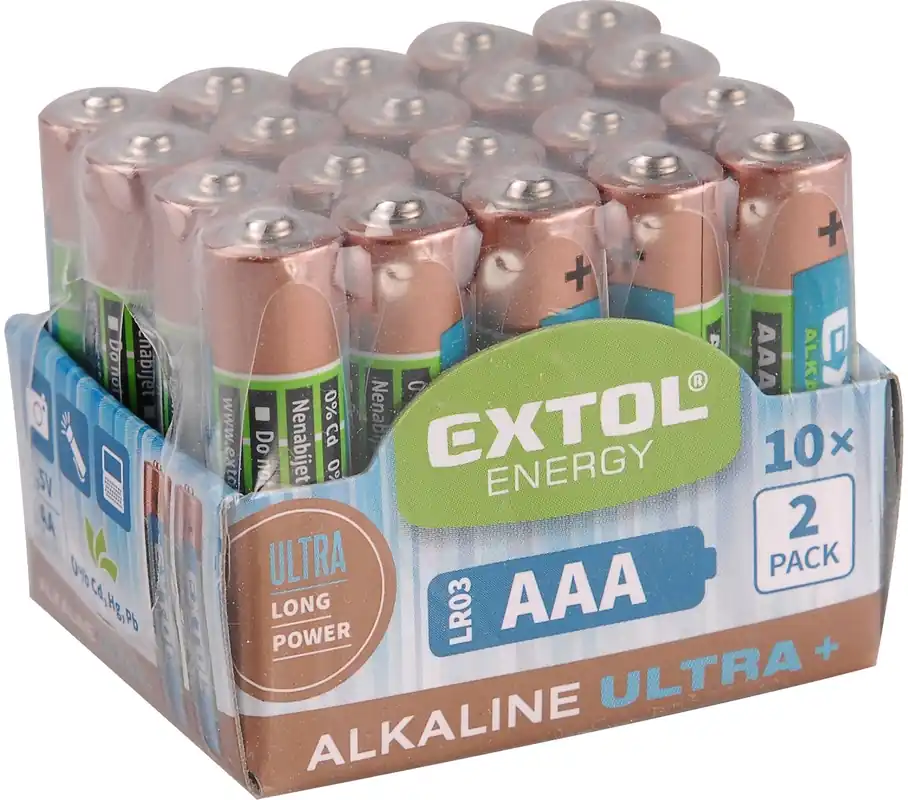 Baterie alkalické, 20ks, 1,5V AA (LR6) EXTOL ENERGY Dokud Zásoby Vydrží