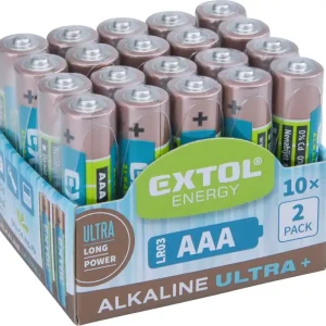 Baterie alkalické, 20ks, 1,5V AAA (LR03) EXTOL ENERGY Super Cena