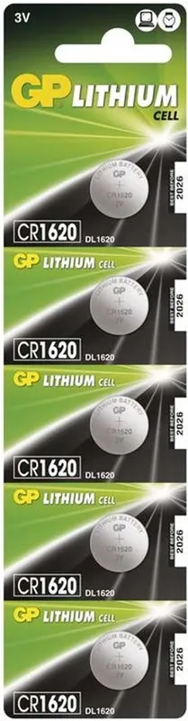 GP Lithium knoflíková baterie CR1620/5 (5ks) Koupit Online